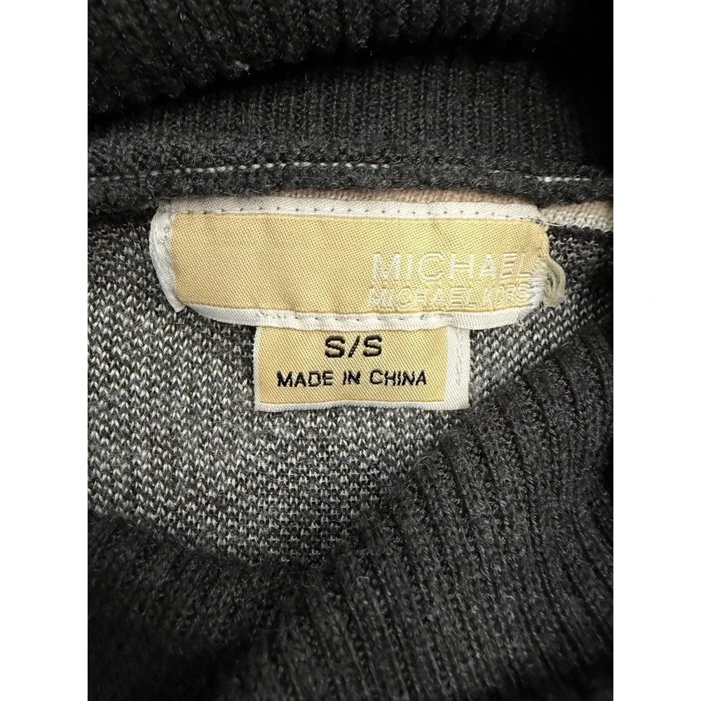 Michael Michael Kors Southwest Aztec Fringe Cowl‎ Neck Poncho Sweater S/S